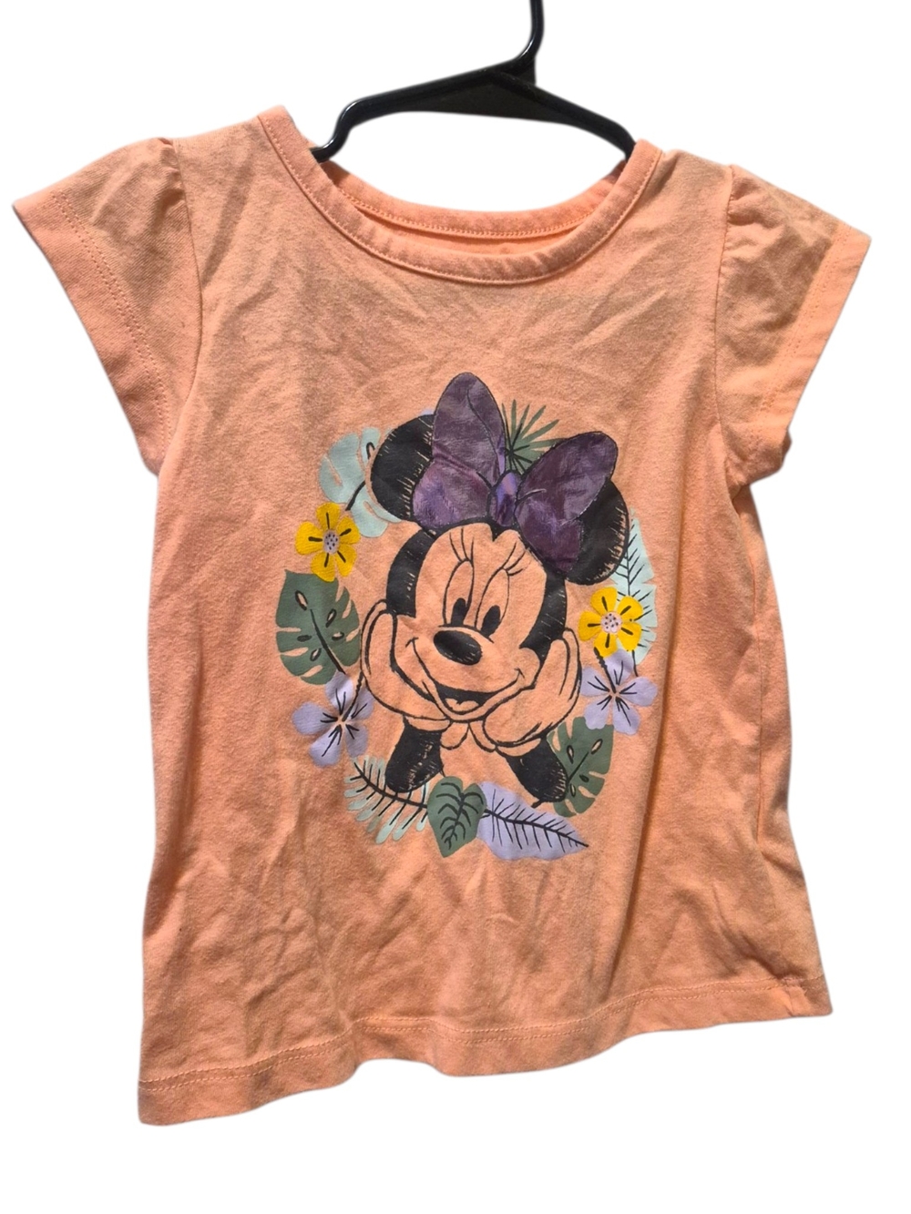 Joe Fresh Peach Minnie Mouse Tee with Purple Bow